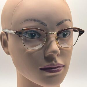 Vintage American Optical Ladies Eyeglasses  | Tortoise Shell Browline | USA Made